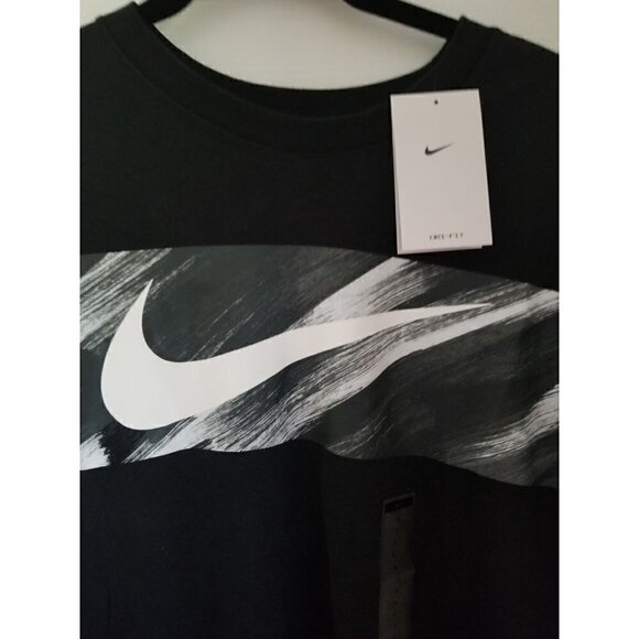 Nike dri-Fit T shirt logo graphic sz: large color: black/White/Silver - Picture 2 of 12